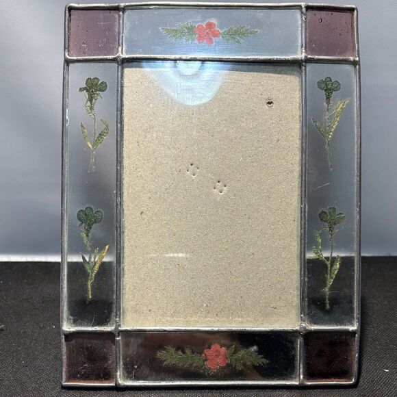 Floral Stained Glass Picture Frame - Picture 1 of 8